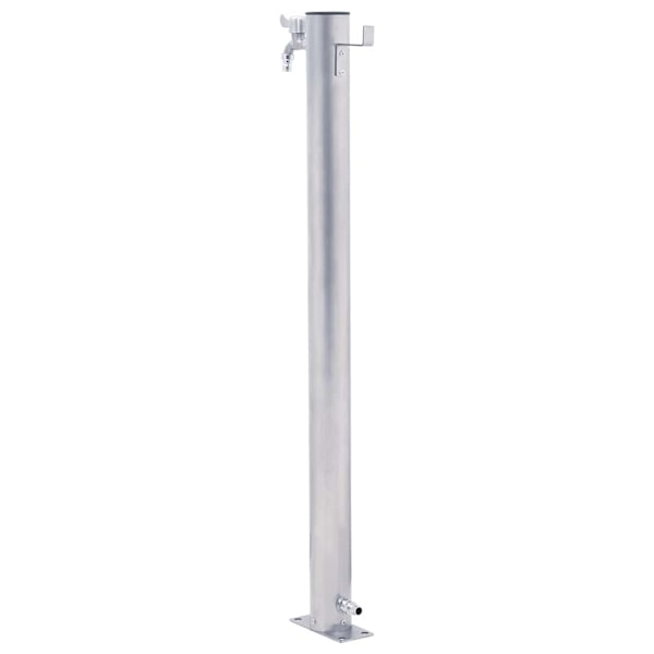 vidaXL Vattenpost 40 cm rostfritt stål rund Silver