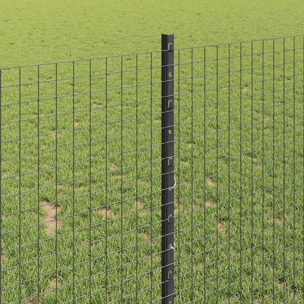 vidaXL Utomhus Svetsat Stängsel med Stolpar 10 x 1 m Grå Mesh Grå