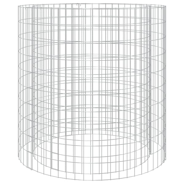 vidaXL Gabion för eldstad Ø 100 cm galvaniserat järn Silver