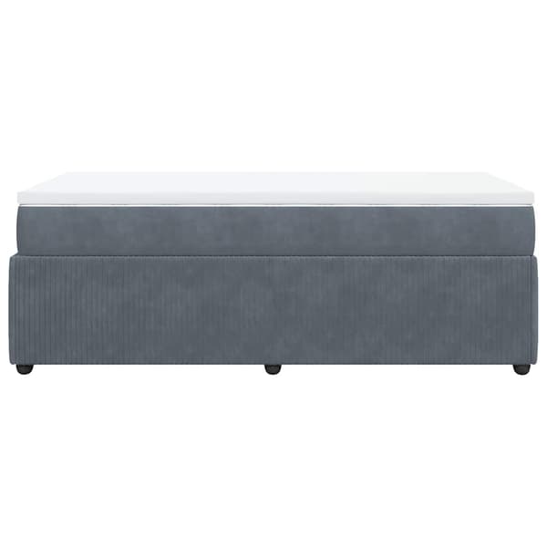 vidaXL Ramsäng med madrass mörkgrå 80x200 cm sammet Grå