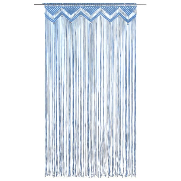 vidaXL Gardin makramé blå 140x240 cm bomull Blå