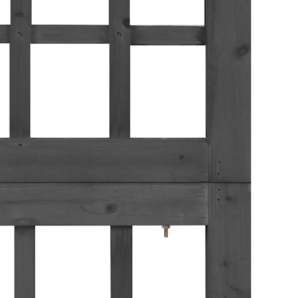 vidaXL Rumsavdelare/Spaljé 5 paneler massiv gran svart 201,5x180 cm Svart