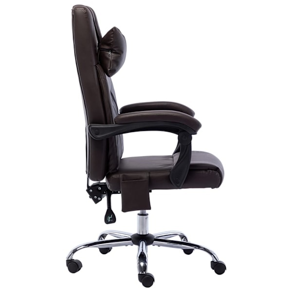vidaXL Massagekontorsstol brun konstläder Brun