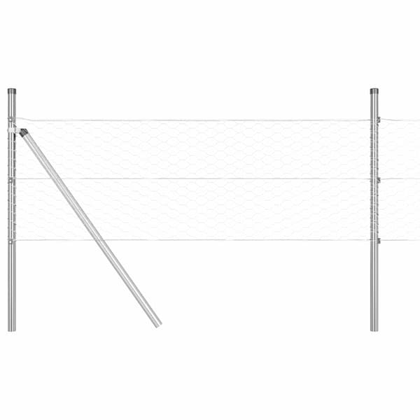 vidaXL Hexagonalt staket markfäste 100 x 0,8 m Galvaniserat stål Mesh Silver