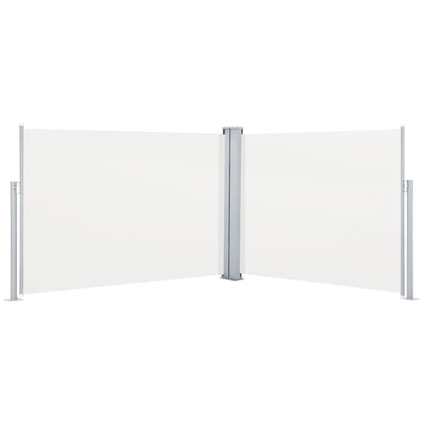 vidaXL Infällbar sidomarkis gräddvit 120x1000 cm Creme