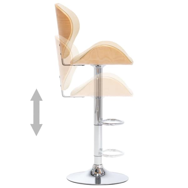 vidaXL Barstol gräddvit konstläder Creme