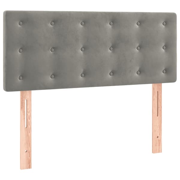 vidaXL Ramsäng med madrass ljusgrå 90x190 cm sammet Grå