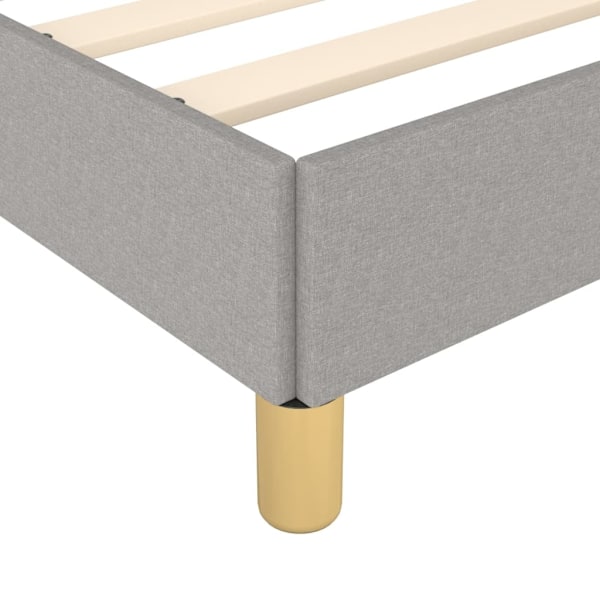 vidaXL Sängram utan madrass ljusgrå 90x200 cm tyg Grå