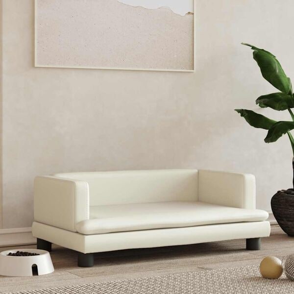 vidaXL Hundbädd gräddvit 80x45x30 cm konstläder Kräm
