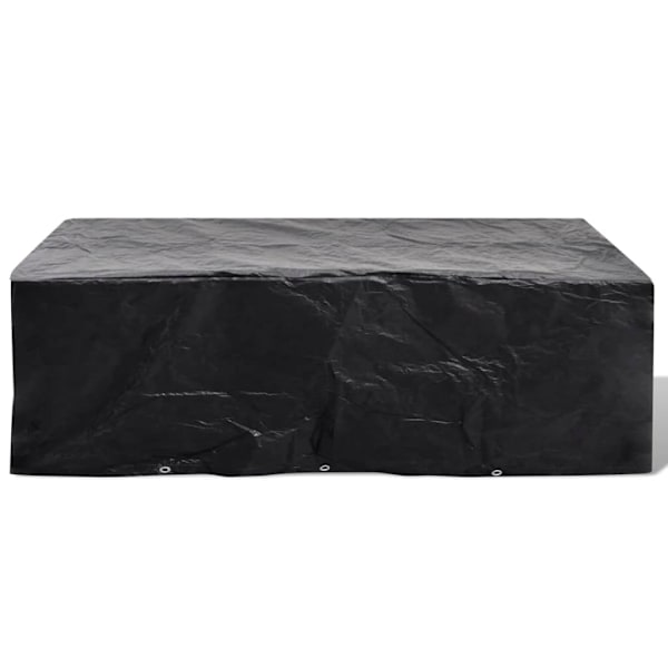 vidaXL Överdrag för 8 personer Poly Rattan Set 300 x 140cm Svart