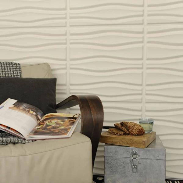 WallArt 3D Väggpaneler 24 st GA-WA14 flödande Vit