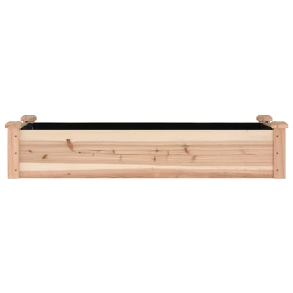 vidaXL Odlingslåda med foder 120x45x25 cm massivt granträ Brun