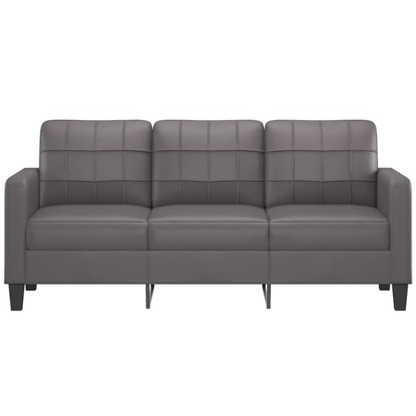 vidaXL 3-sitssoffa grå 180 cm konstläder Grå