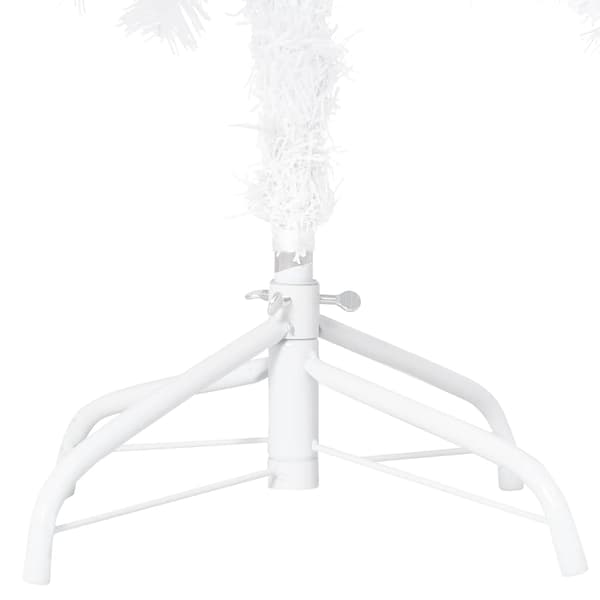 vidaXL Belyst plastgran med kulor vit 150 cm PVC Vit