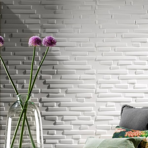 WallArt Väggpanel 3D Pebbles 12 st GA-WA13 Vit