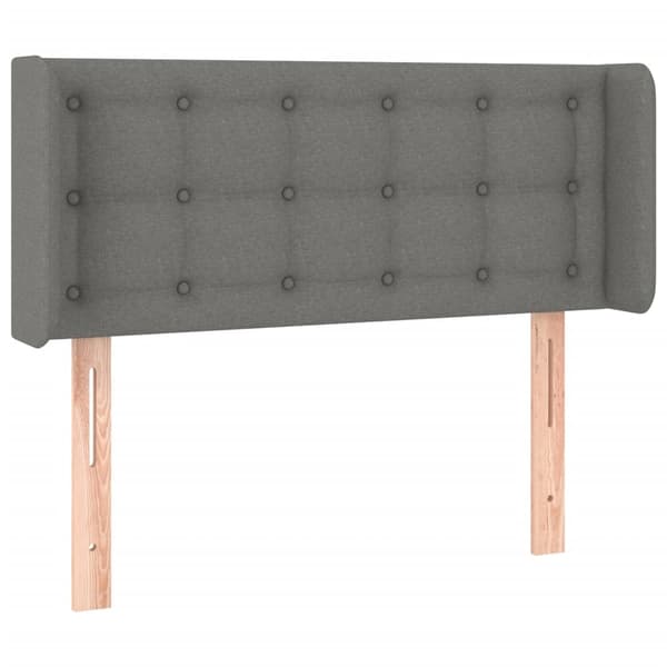 vidaXL Sänggavel LED mörkgrå 103x16x78/88 cm tyg Grå