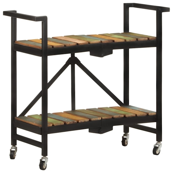 vidaXL Köksvagn 87x36x81 cm massivt återvunnet trä Brun