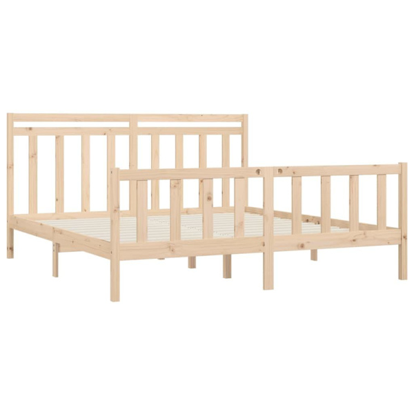 vidaXL Sängram massiv furu 180x200 cm Brun
