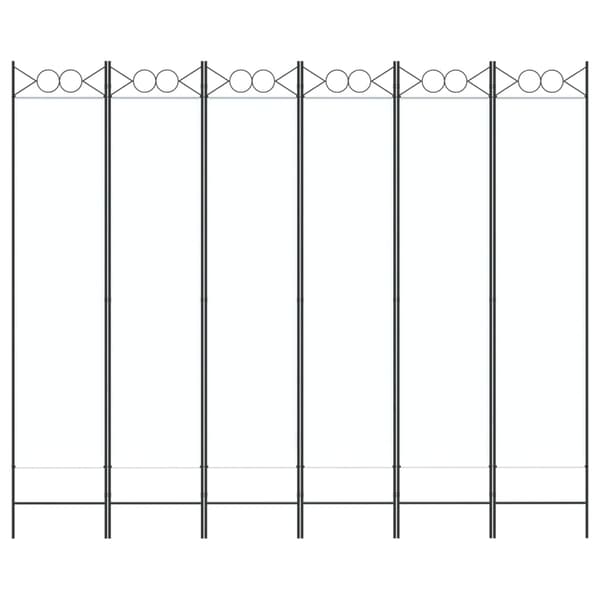 vidaXL Rumsavdelare 6 paneler vit 240x200 cm tyg Vit