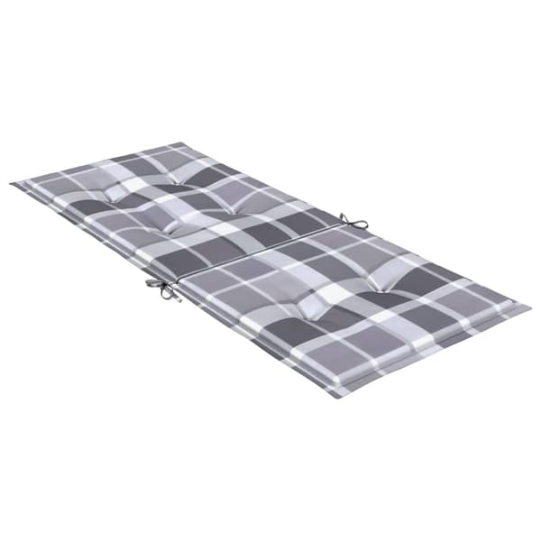 vidaXL Stolsdynor 6 st grårutig 120x50x3 cm tyg multifärg
