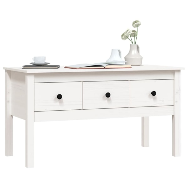 vidaXL Soffbord vit 102x49x55 cm massiv furu Vit