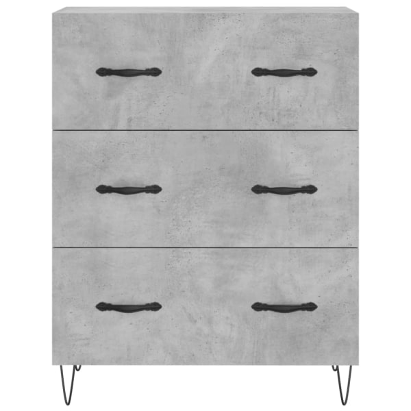 vidaXL Högskåp betonggrå 69,5x34x180 cm konstruerat trä Grå