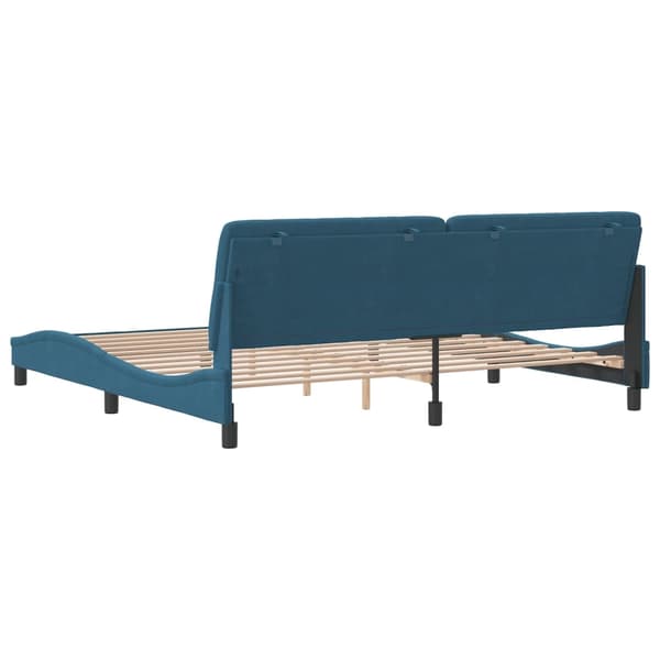 vidaXL Sängram med huvudgavel blå 200x200 cm sammet Blå