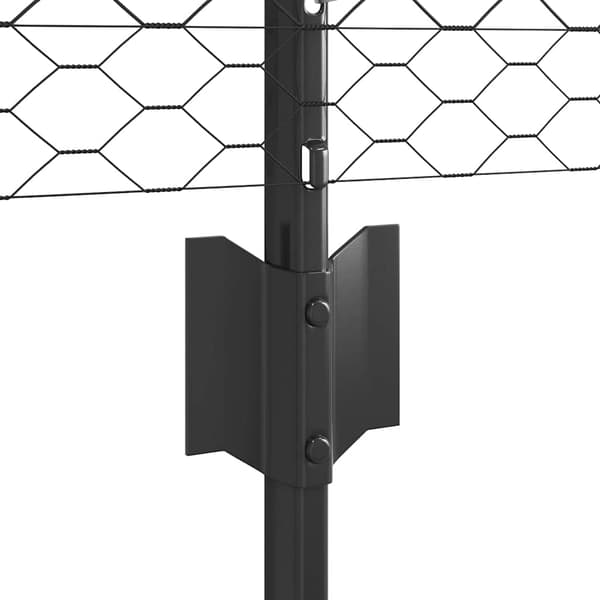 vidaXL Utomhus hexagonal stängsel med stolpe 100 x 0,5 m Grå Mesh Grå