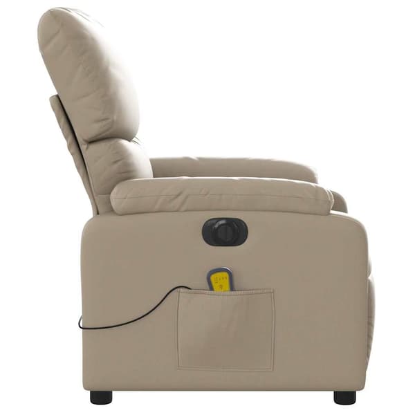 vidaXL Elektrisk massagefåtölj cappuccino konstläder Brun