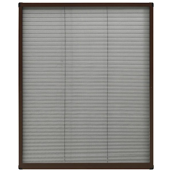 vidaXL Plisserat insektsnät för fönster brun 80x100 cm aluminium Brun