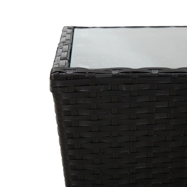 vidaXL Tebord svart 41,5x41,5x43 cm konstrotting och härdat glas Svart