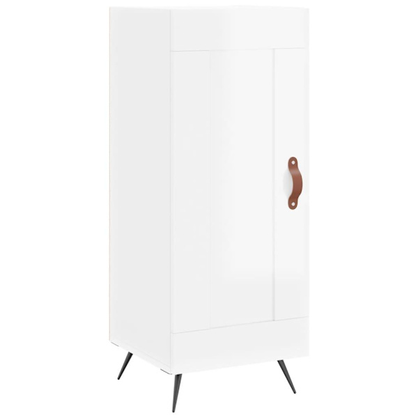 vidaXL Högskåp vit högglans 34,5x34x180 cm konstruerat trä Vit