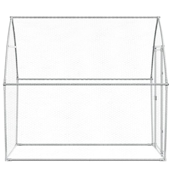 vidaXL Hönsbur silver 200x105x182 cm galvaniserat stål Silver