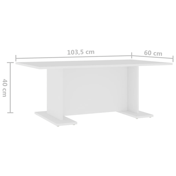 vidaXL Soffbord vit 103,5x60x40 cm konstruerat trä Vit