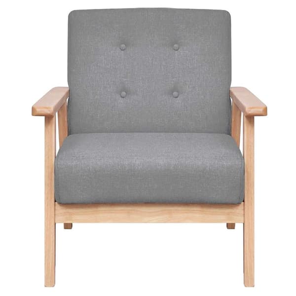 vidaXL Soffa + fotölj i trä med retrodesign grå grå