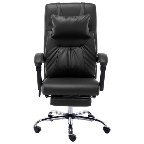 vidaXL Massagekontorsstol svart konstläder Svart