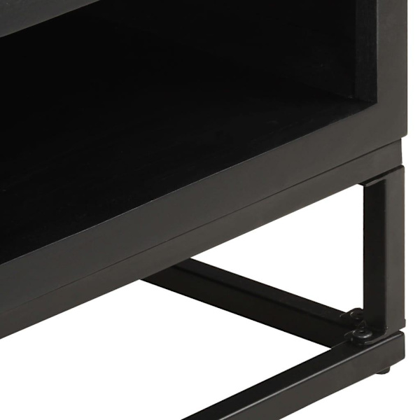 vidaXL Soffbord 90x60x35 cm massivt mangoträ Svart