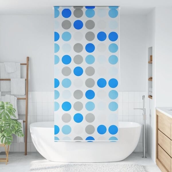 vidaXL Rullgardin för dusch 120x240 cm cirkel multifärg