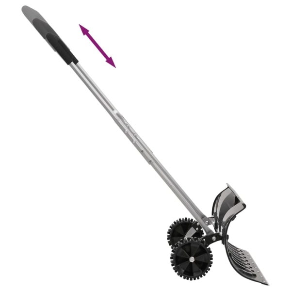 vidaXL Snöskyffel med utdragbart handtag svart 66 cm stålblad Svart