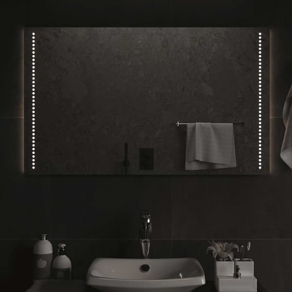 vidaXL Badrumsspegel LED 100x60 cm Transparent