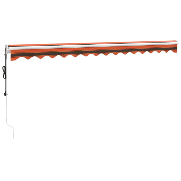 vidaXL Automatisk infällbar markis orange och brun 4x3 m Flerfärgsdesign