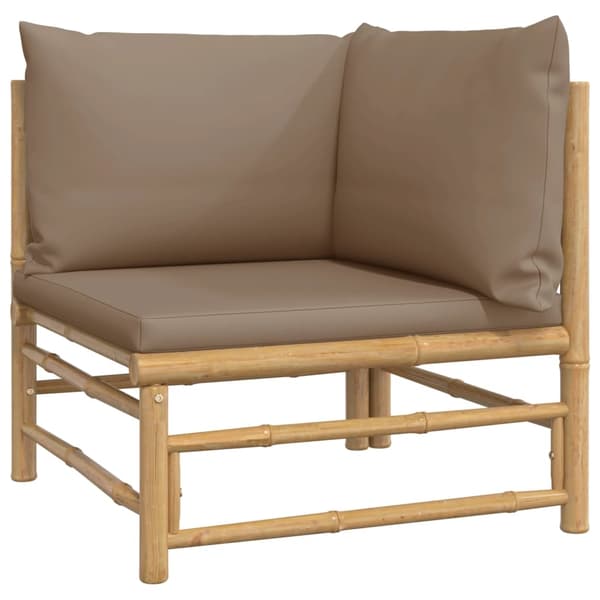 vidaXL Loungegrupp 7 delar taupe dynor bambu Brun