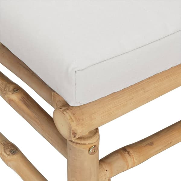 vidaXL Loungegrupp 8 delar ljusgråa dynor bambu Brun