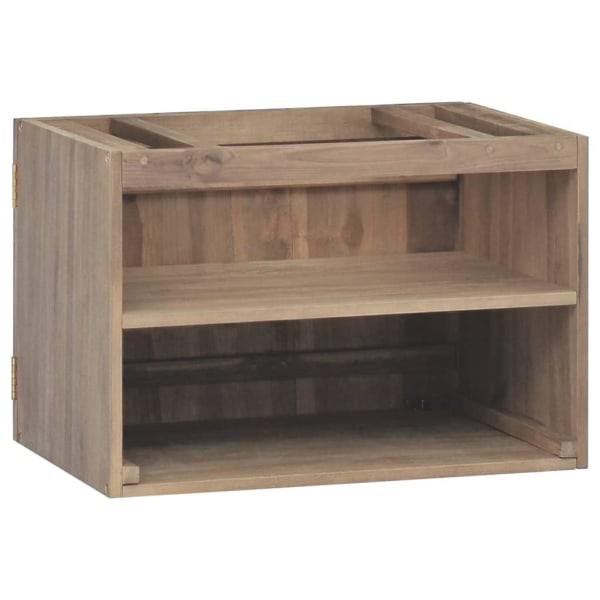 vidaXL Väggmonterat badrumsskåp 60x39x40 cm massiv teak Brun