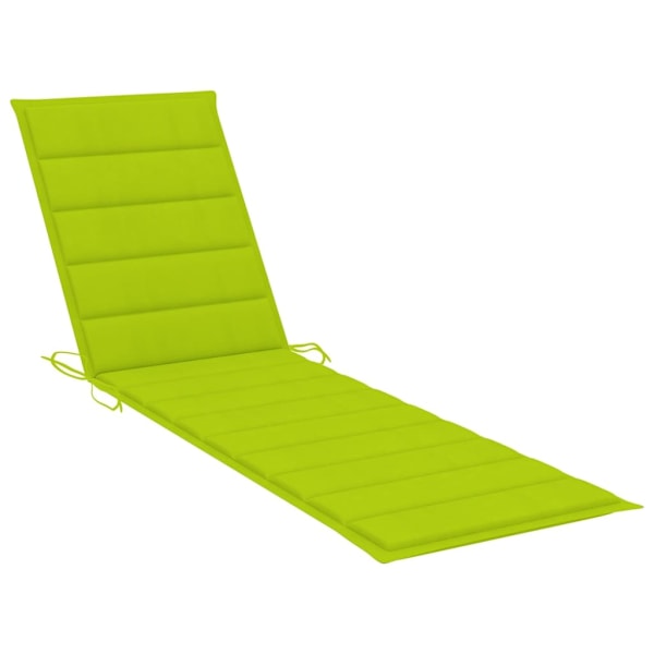 vidaXL Solsäng 2 st med bord och dyna massiv teak Grön