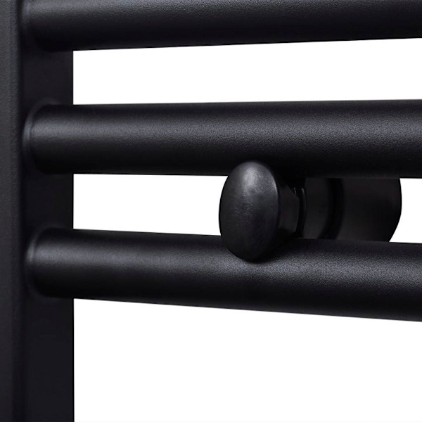 vidaXL Handdukstork centralvärme element rak svart 480 x mm Svart