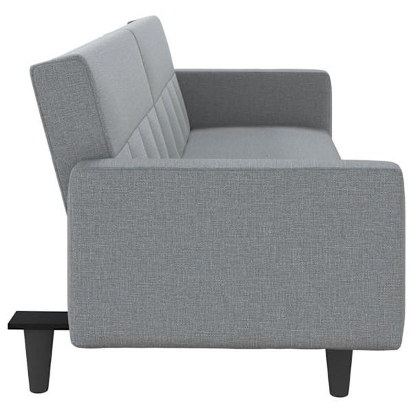 vidaXL Bäddsoffa med dynor ljusgrå tyg Grå