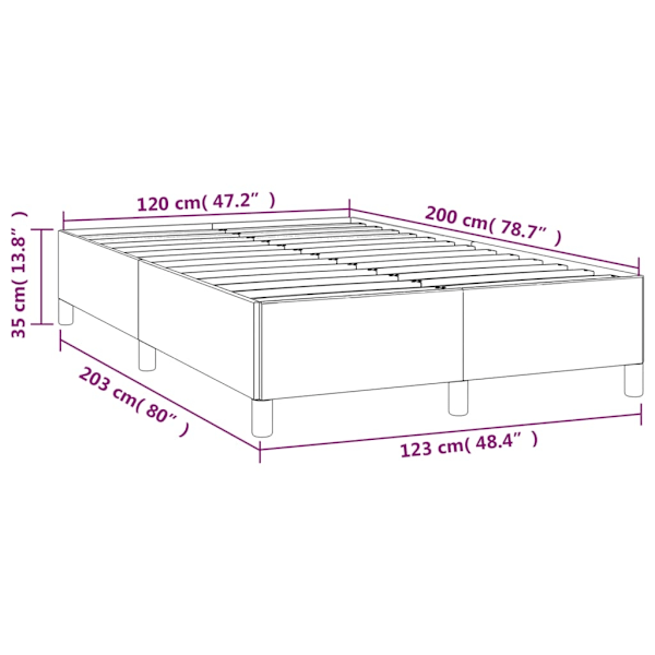 vidaXL Sängram utan madrass grön 120x200 cm tyg Grön