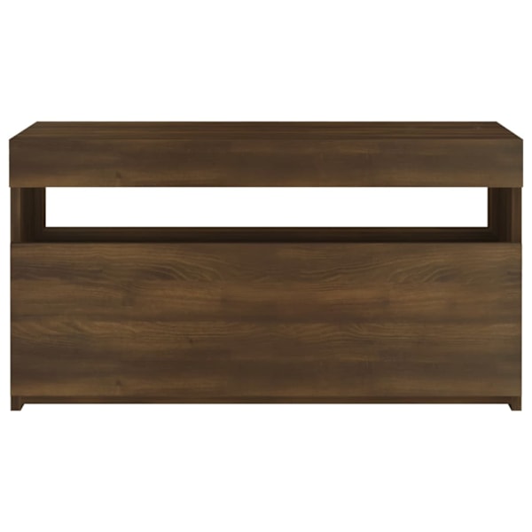 vidaXL Tv-bänk med LED-belysning brun ek 75x35x40 cm Brun