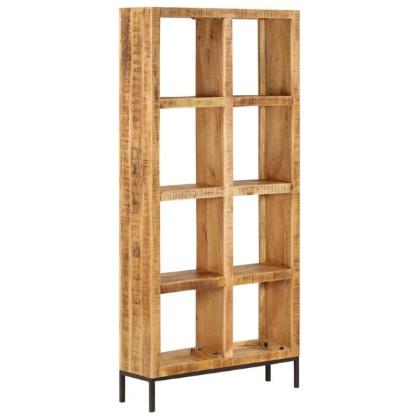 vidaXL Bokhylla 80x25x175 cm massivt mangoträ Brun